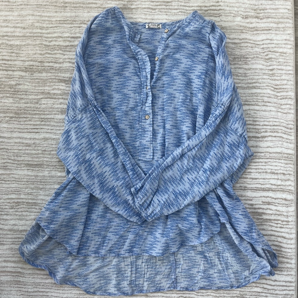 Free People Blue Beach Cover up top